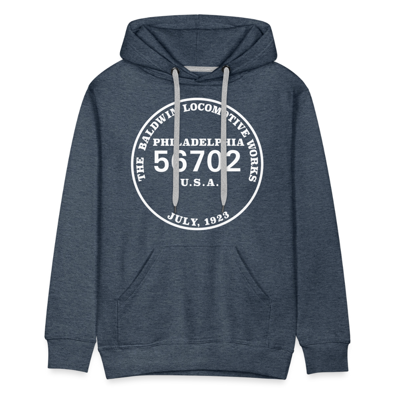 Baldwin Locomotive Works Builder's Plate - Men’s Premium Hoodie - heather denim