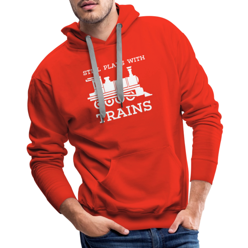 Still Plays With Trains - Men’s Premium Hoodie - red