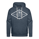 Lima Builder's Plate White Print - Men’s Premium Hoodie - heather denim