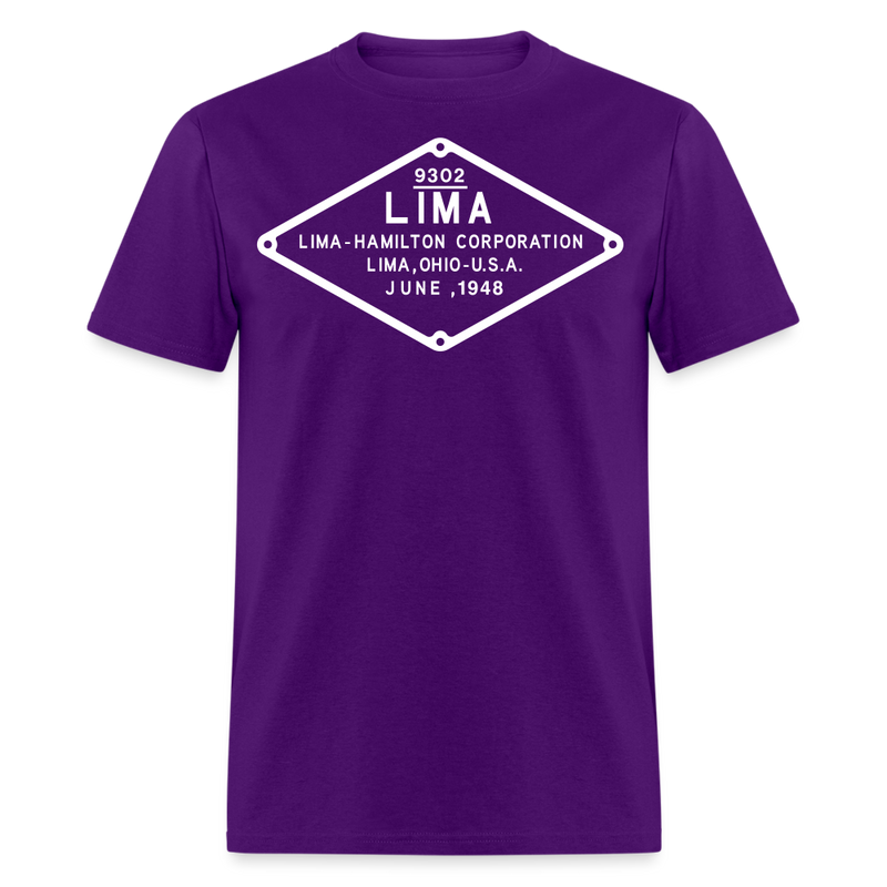 Lima Builder's Plate White Print - Unisex Classic T-Shirt - purple