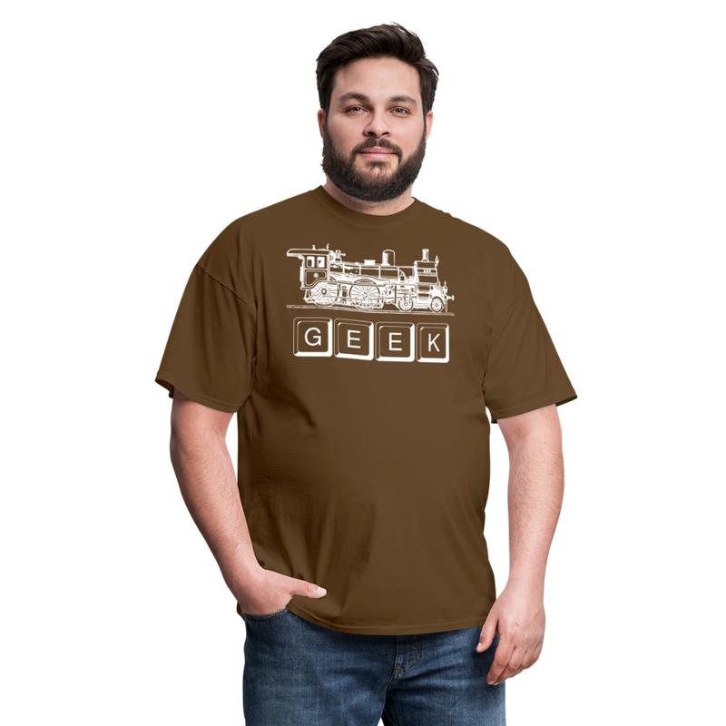 Train Geek - Unisex Classic T-Shirt - brown