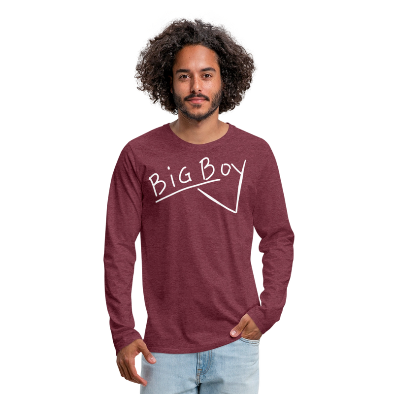 Union Pacific Big Boy Chalk Scrawl - Men's Premium Long Sleeve T-Shirt - heather burgundy