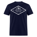 Lima Builder's Plate White Print - Unisex Classic T-Shirt - navy