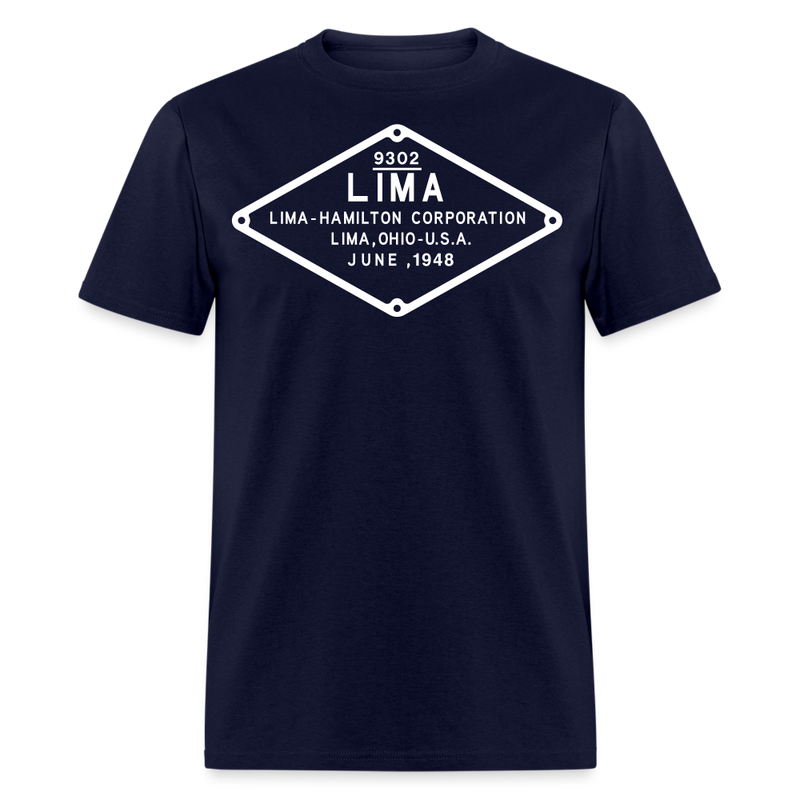 Lima Builder's Plate White Print - Unisex Classic T-Shirt - navy