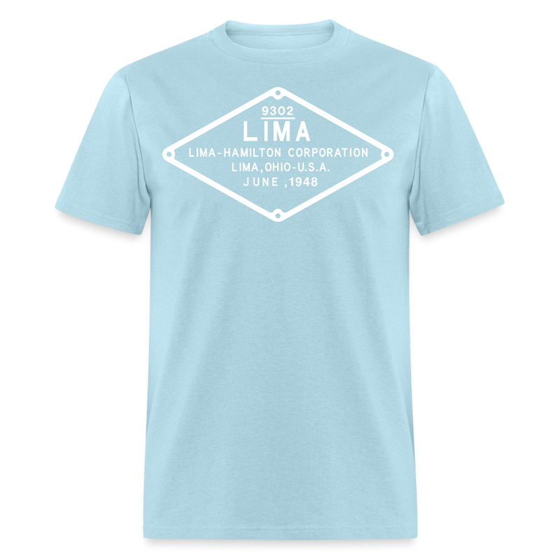 Lima Builder's Plate White Print - Unisex Classic T-Shirt - powder blue