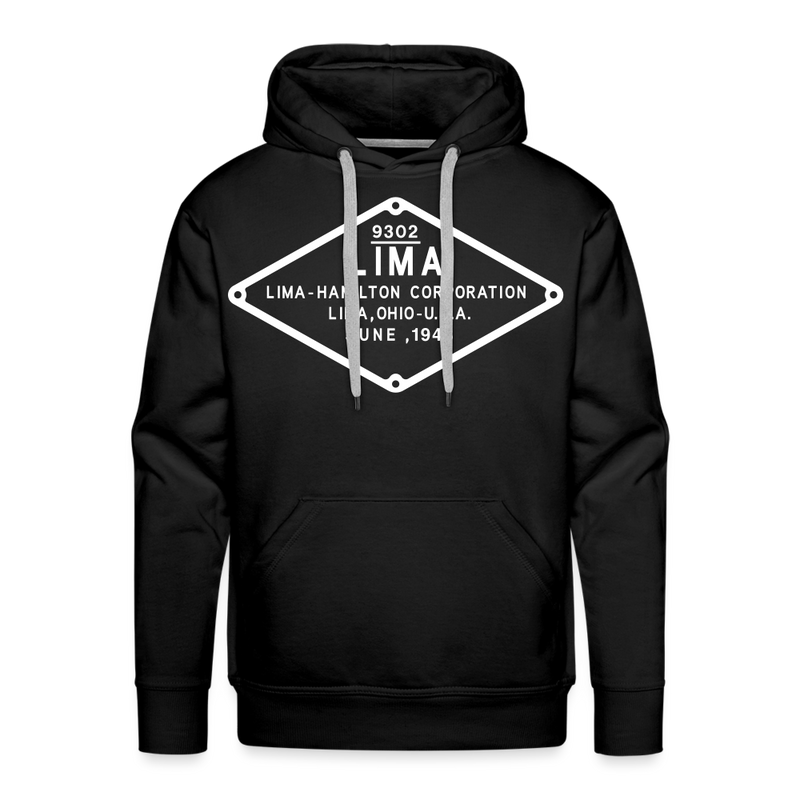 Lima Builder's Plate White Print - Men’s Premium Hoodie - black