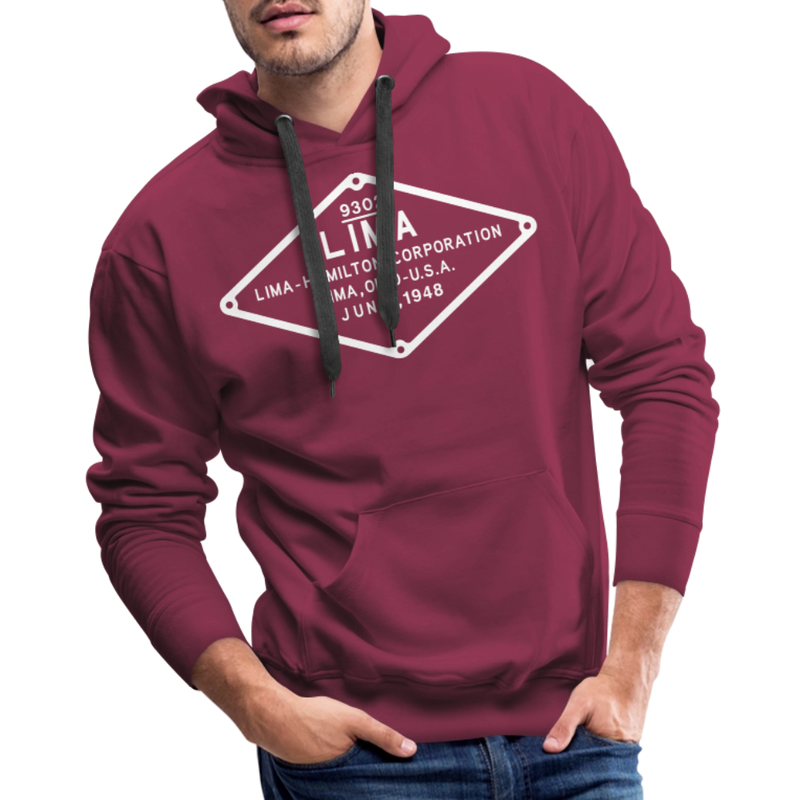 Lima Builder's Plate White Print - Men’s Premium Hoodie - burgundy