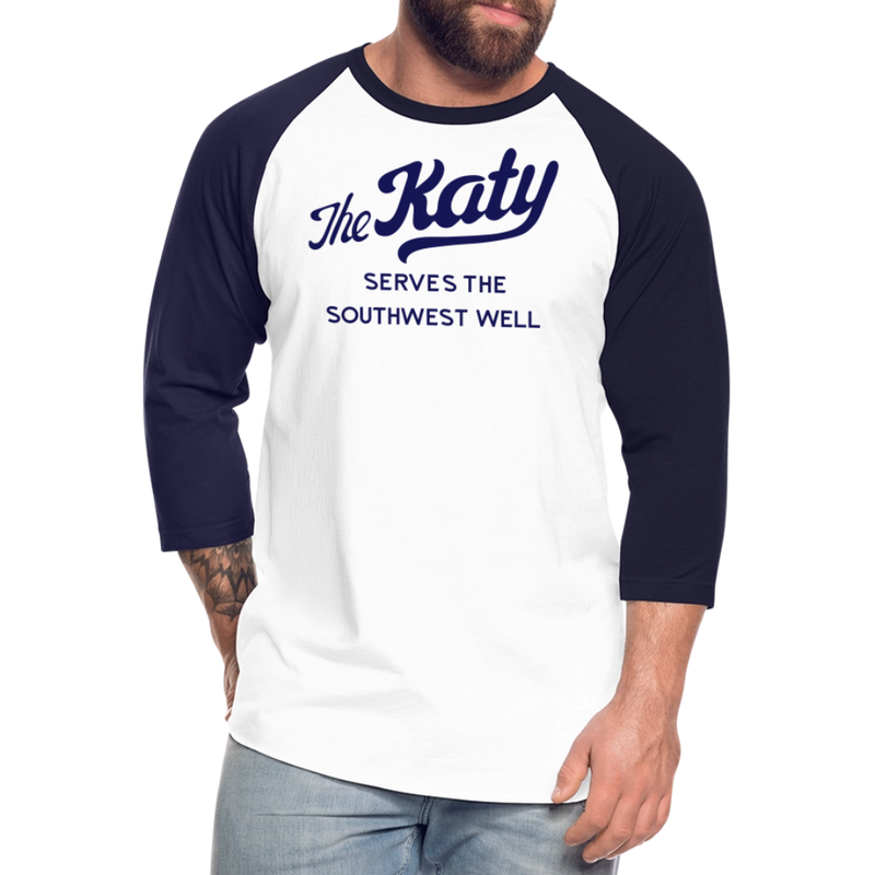 The Katy Serves the Southwest Well - Baseball T-Shirt - white/navy