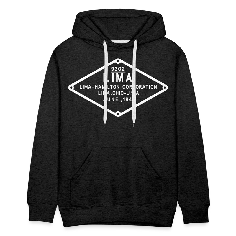 Lima Builder's Plate White Print - Men’s Premium Hoodie - charcoal grey