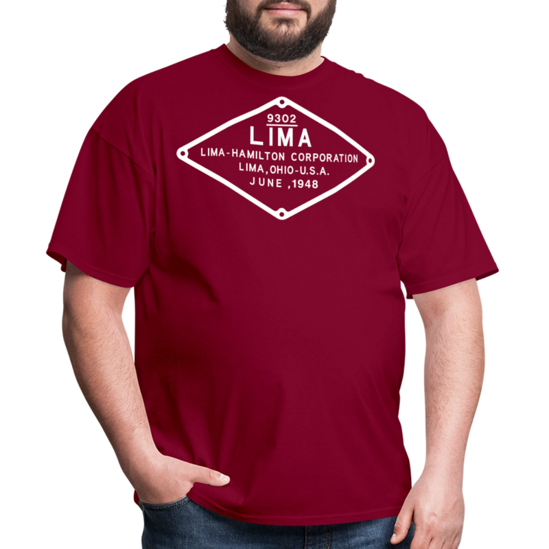 Lima Builder's Plate White Print - Unisex Classic T-Shirt - burgundy