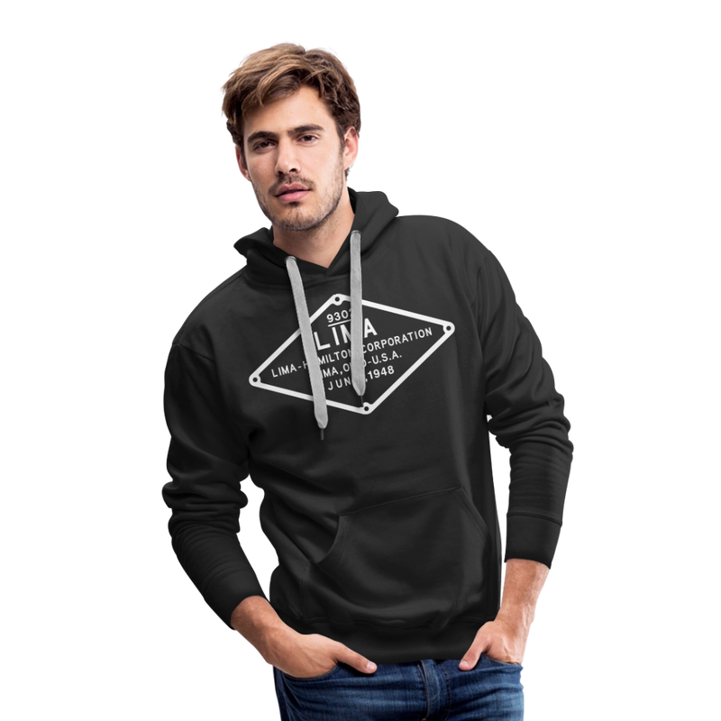 Lima Builder's Plate White Print - Men’s Premium Hoodie - black