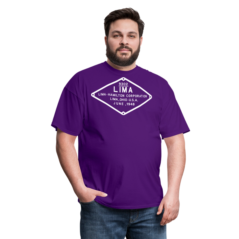 Lima Builder's Plate White Print - Unisex Classic T-Shirt - purple