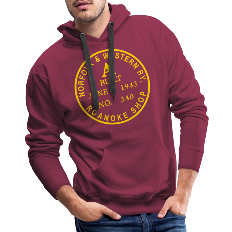 Norfolk & Western Class A Builder's Plate - Men’s Premium Hoodie - burgundy