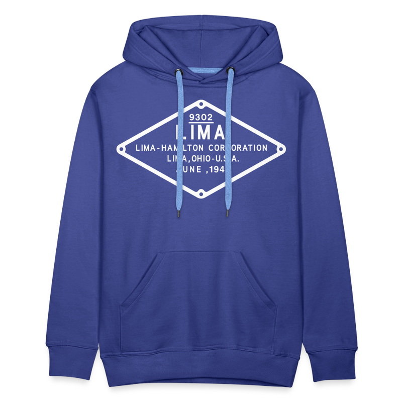 Lima Builder's Plate White Print - Men’s Premium Hoodie - royal blue