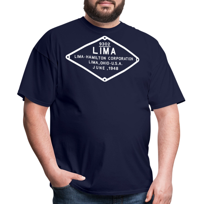 Lima Builder's Plate White Print - Unisex Classic T-Shirt - navy