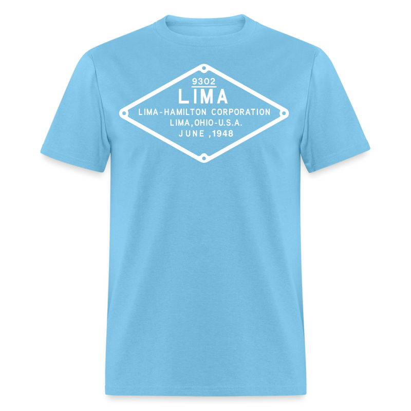 Lima Builder's Plate White Print - Unisex Classic T-Shirt - aquatic blue