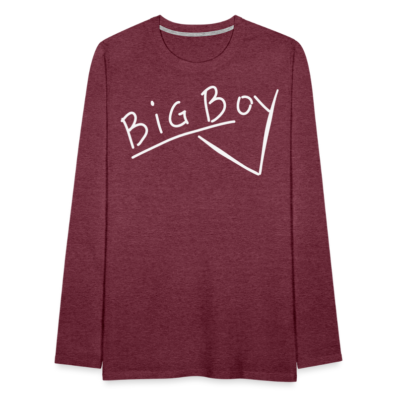 Union Pacific Big Boy Chalk Scrawl - Men's Premium Long Sleeve T-Shirt - heather burgundy