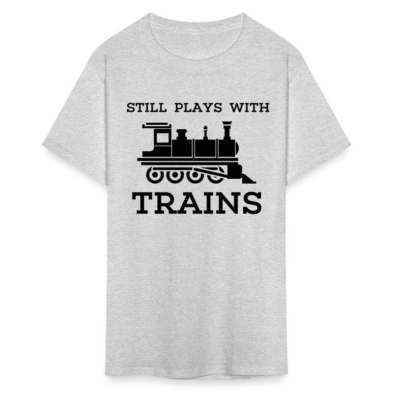 Still Plays With Trains - Men's Light Colored T-Shirt - heather gray