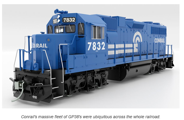 Rapido 38027 HO EMD GP38 Low Nose - Standard DC -- Conrail