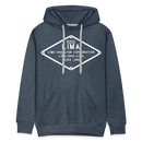 Lima Builder's Plate White Print - Men’s Premium Hoodie - heather denim