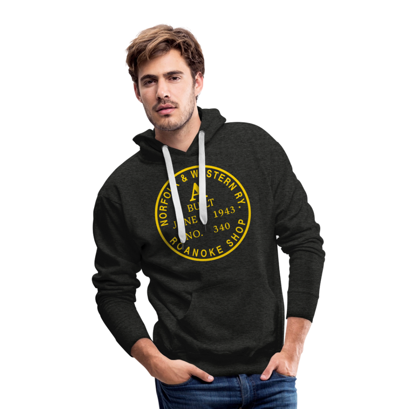 Norfolk & Western Class A Builder's Plate - Men’s Premium Hoodie - charcoal grey