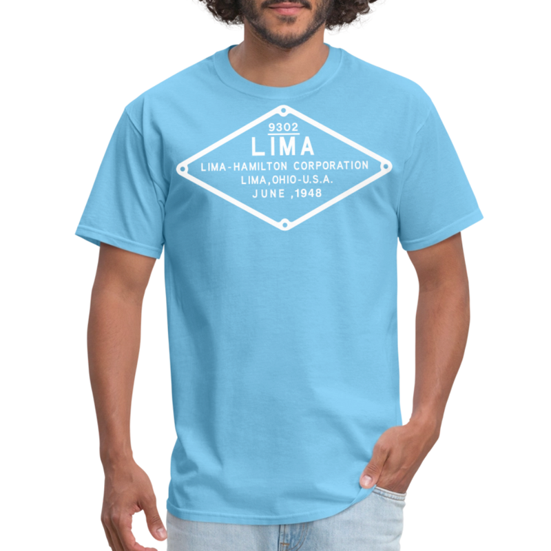 Lima Builder's Plate White Print - Unisex Classic T-Shirt - aquatic blue