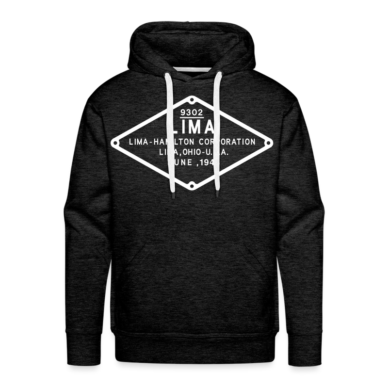 Lima Builder's Plate White Print - Men’s Premium Hoodie - charcoal grey