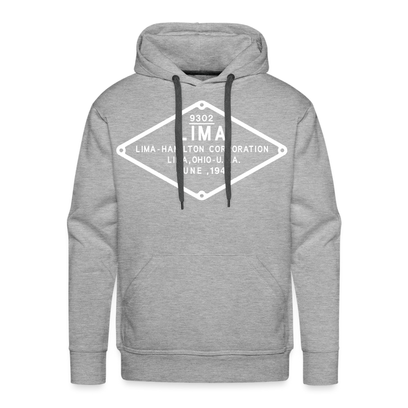 Lima Builder's Plate White Print - Men’s Premium Hoodie - heather grey