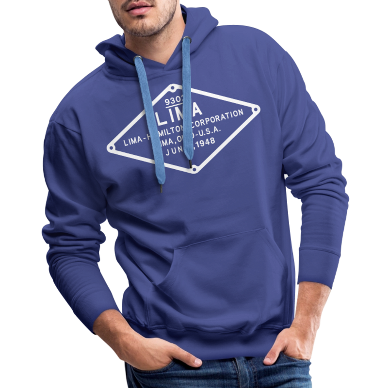 Lima Builder's Plate White Print - Men’s Premium Hoodie - royal blue