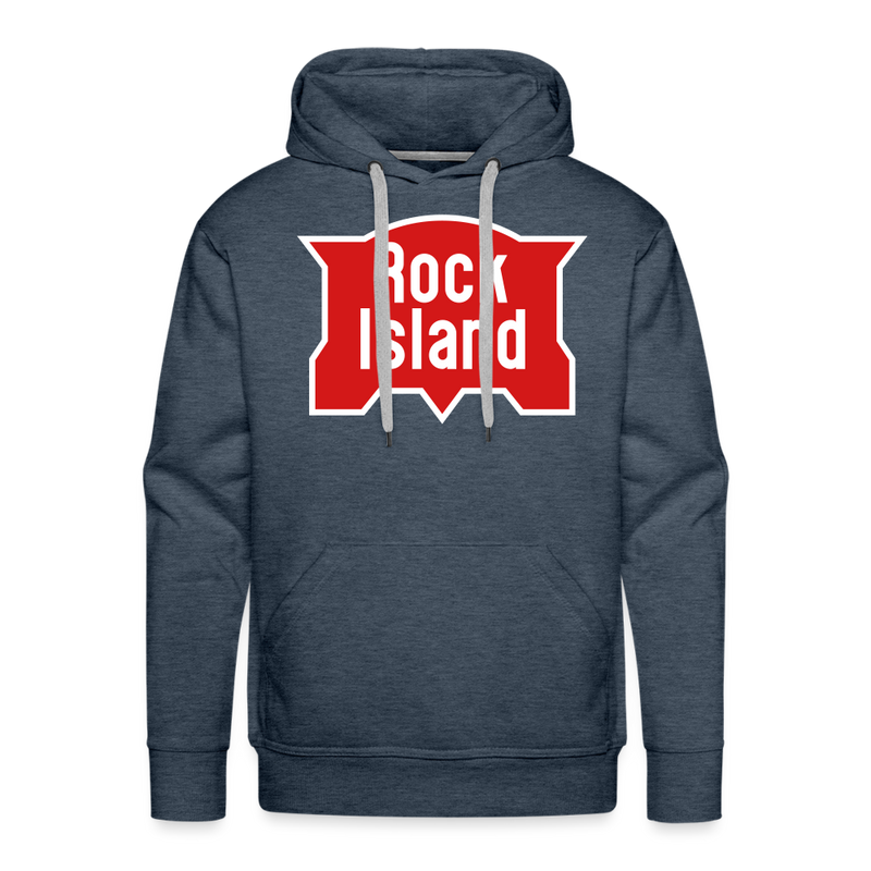 Rock Island Logo - Men’s Premium Hoodie - heather denim