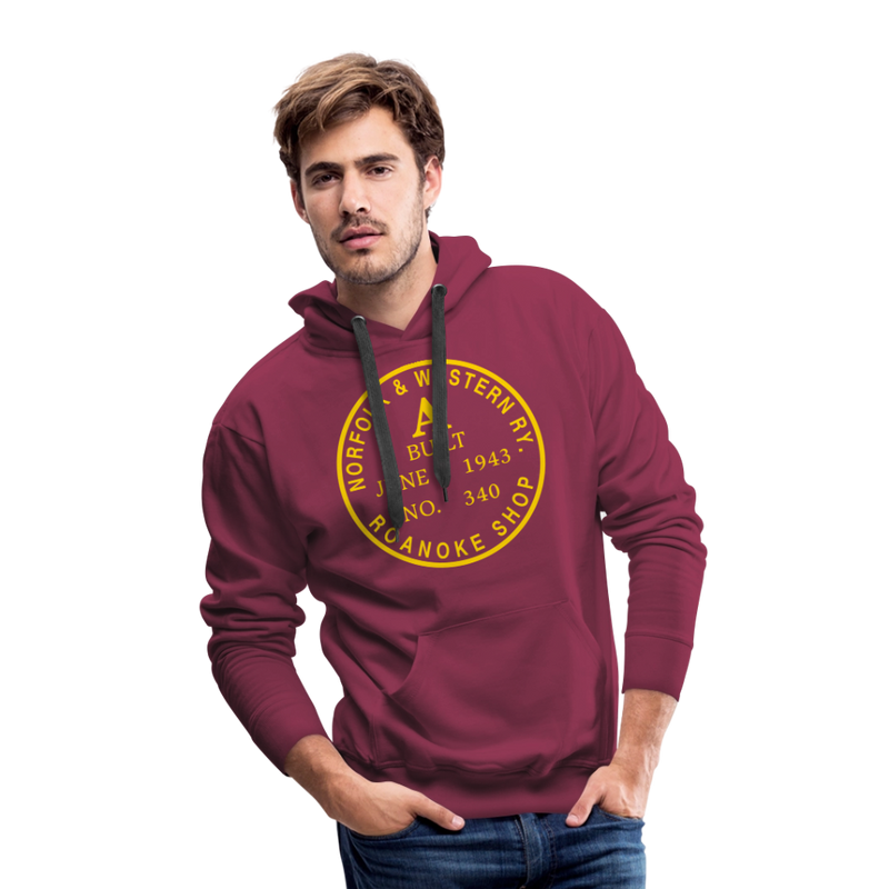 Norfolk & Western Class A Builder's Plate - Men’s Premium Hoodie - burgundy