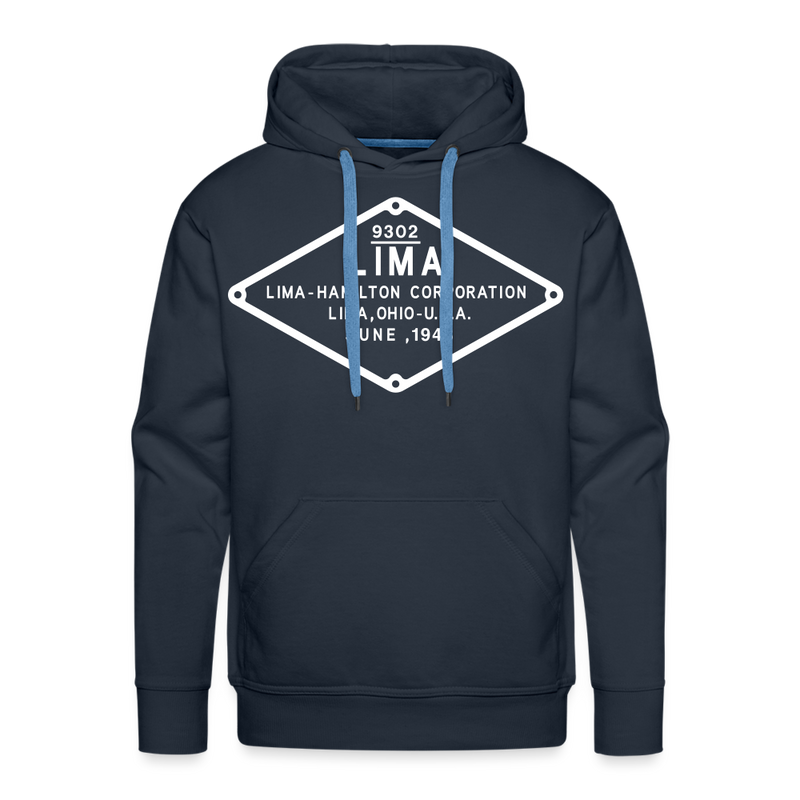 Lima Builder's Plate White Print - Men’s Premium Hoodie - navy