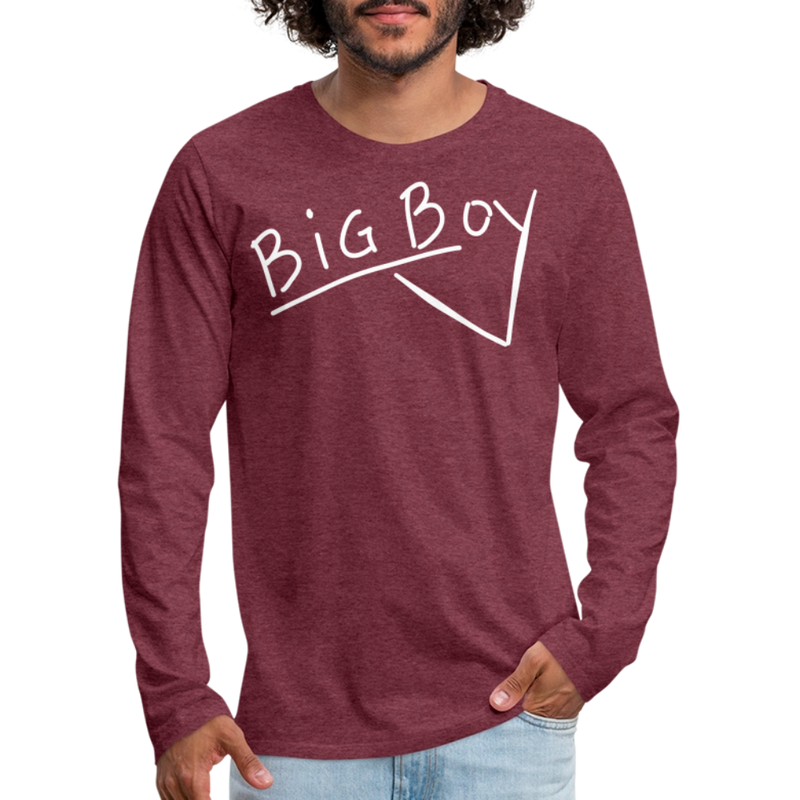 Union Pacific Big Boy Chalk Scrawl - Men's Premium Long Sleeve T-Shirt - heather burgundy