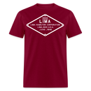 Lima Builder's Plate White Print - Unisex Classic T-Shirt - burgundy
