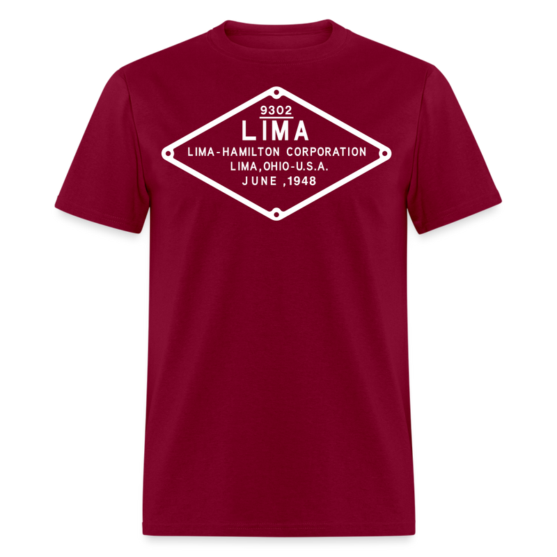 Lima Builder's Plate White Print - Unisex Classic T-Shirt - burgundy