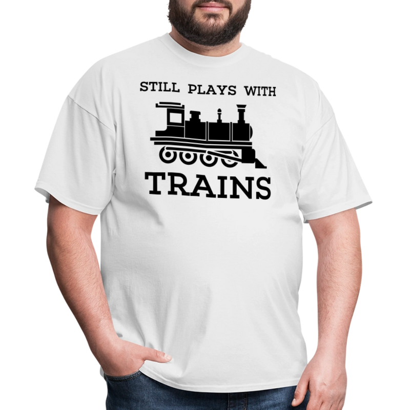 Still Plays With Trains - Men's Light Colored T-Shirt - white