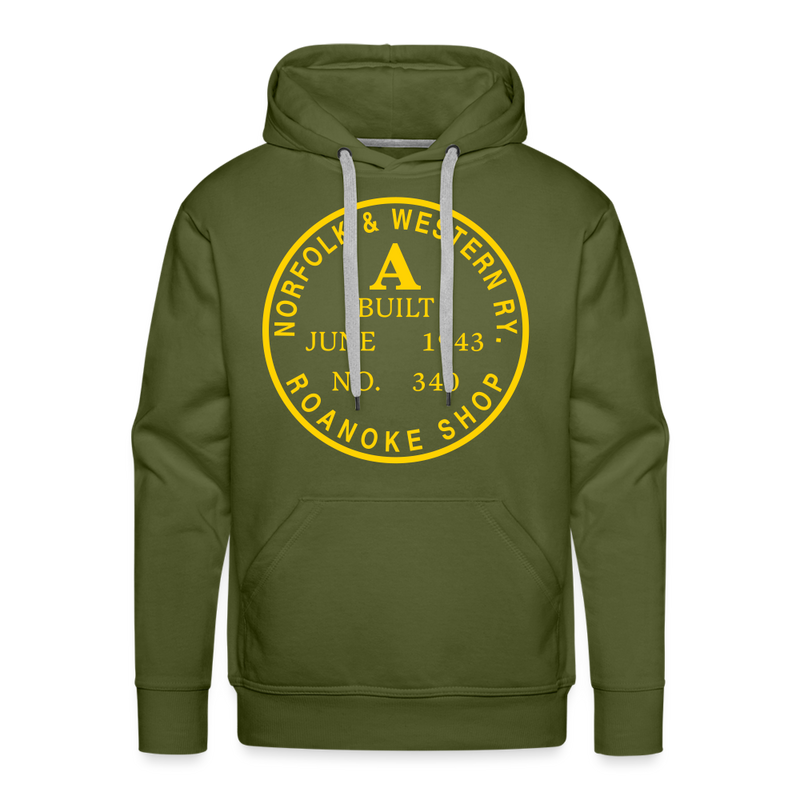 Norfolk & Western Class A Builder's Plate - Men’s Premium Hoodie - olive green