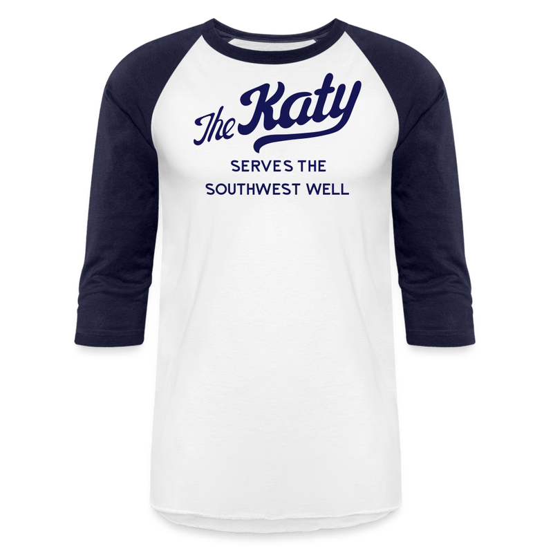 The Katy Serves the Southwest Well - Baseball T-Shirt - white/navy