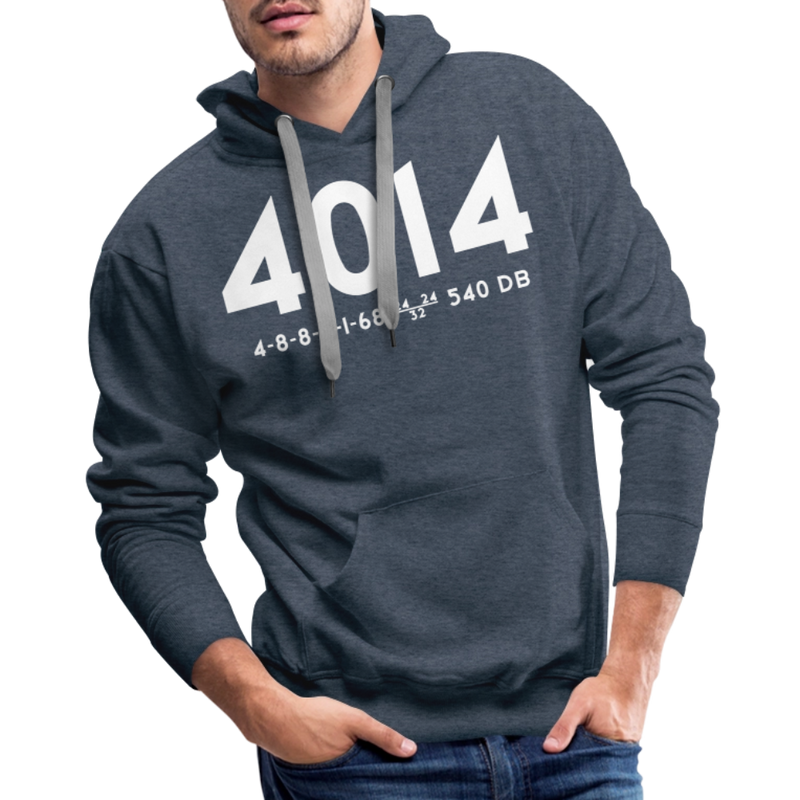 Union Pacific Big Boy 4014 Cab Info Dark - Men’s Premium Hoodie - heather denim