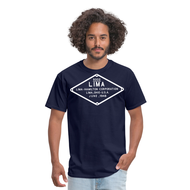 Lima Builder's Plate White Print - Unisex Classic T-Shirt - navy