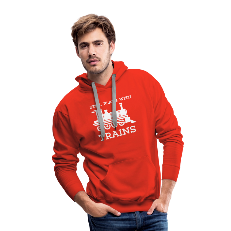 Still Plays With Trains - Men’s Premium Hoodie - red