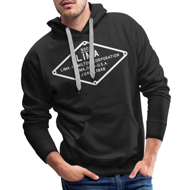 Lima Builder's Plate White Print - Men’s Premium Hoodie - black