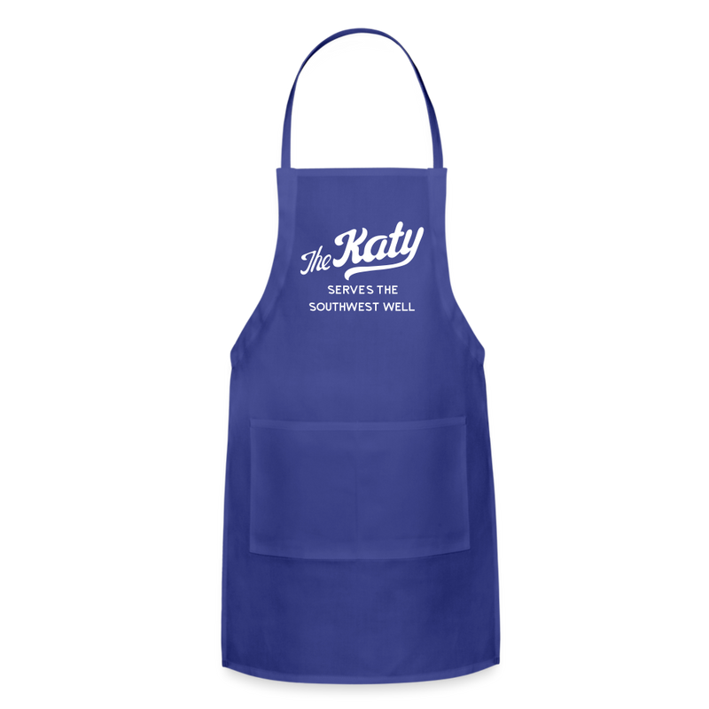 The Katy Serves the Southwest Well - Adjustable Apron - royal blue