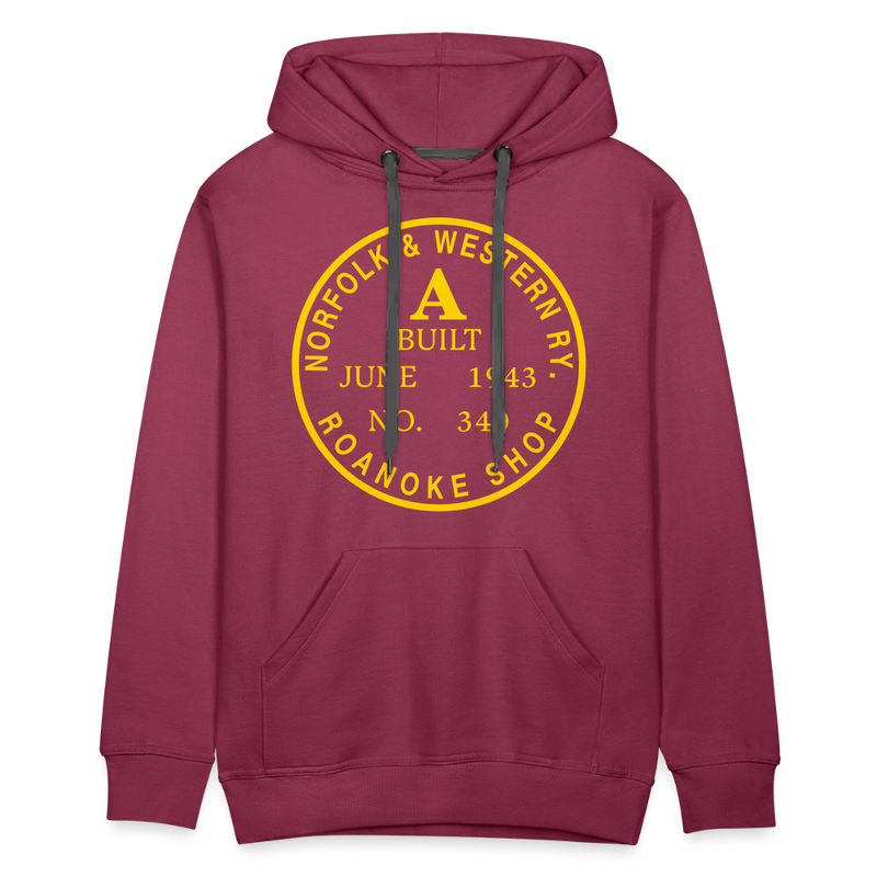 Norfolk & Western Class A Builder's Plate - Men’s Premium Hoodie - burgundy