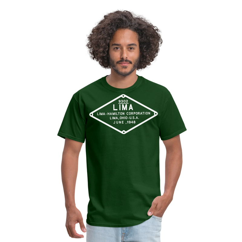 Lima Builder's Plate White Print - Unisex Classic T-Shirt - forest green