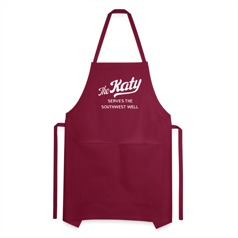 The Katy Serves the Southwest Well - Adjustable Apron - burgundy