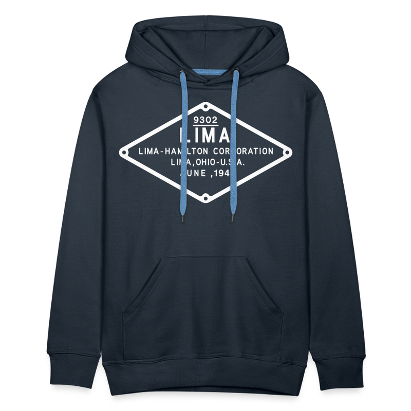 Lima Builder's Plate White Print - Men’s Premium Hoodie - navy