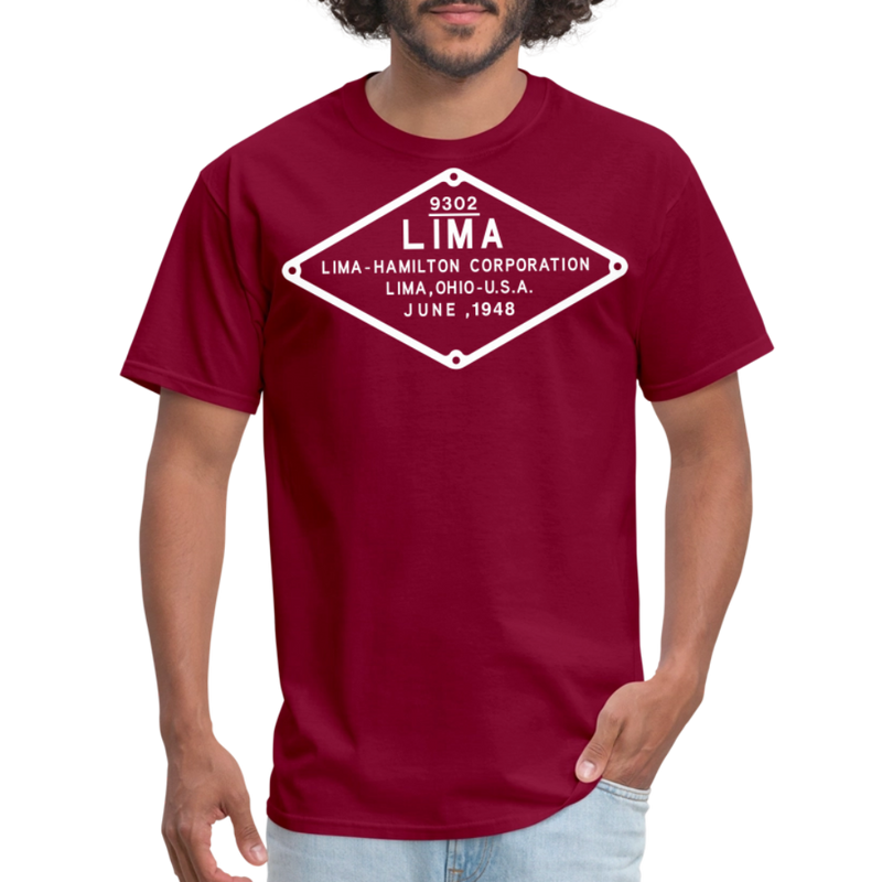 Lima Builder's Plate White Print - Unisex Classic T-Shirt - burgundy