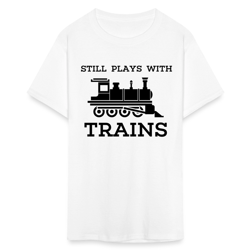 Still Plays With Trains - Men's Light Colored T-Shirt - white