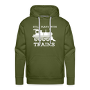 Still Plays With Trains - Men’s Premium Hoodie - olive green